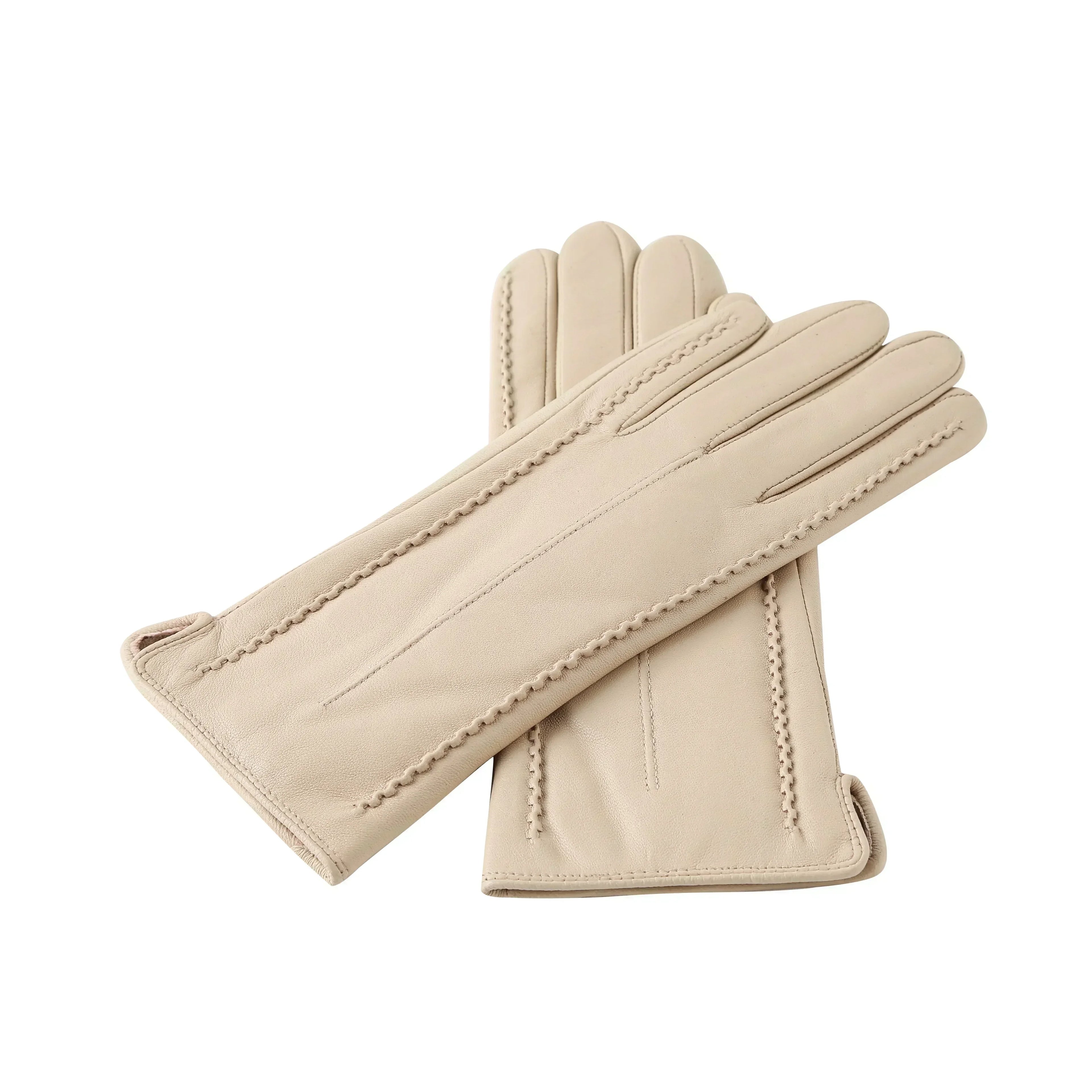 Women's Sheepskin Good Quality Gloves Winter Warm Plus Velvet Short Thin Touch Screen Driving Color Women's Leather Gloves