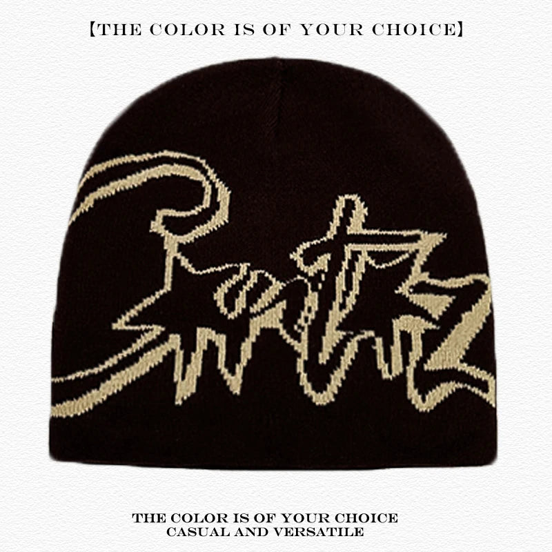 American Street Leopard Print Jacquard Letters Star Knitted Hats Warm Camo Men Women Fashion Personal Versatile Beanies Hip-hop
