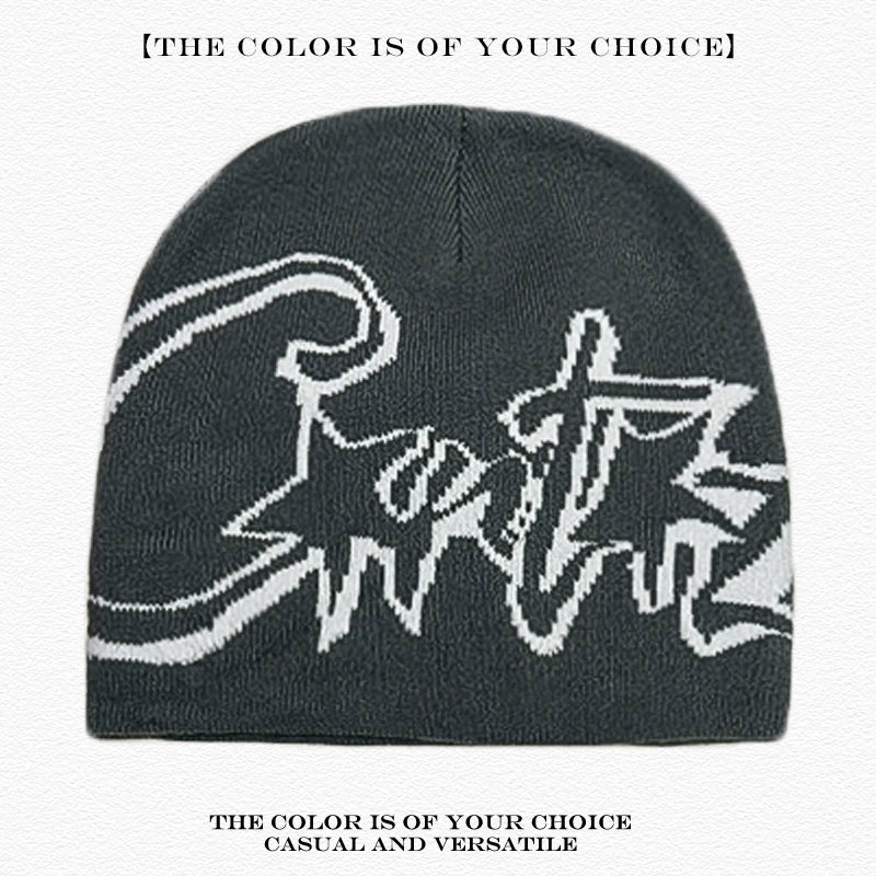 American Street Leopard Print Jacquard Letters Star Knitted Hats Warm Camo Men Women Fashion Personal Versatile Beanies Hip-hop