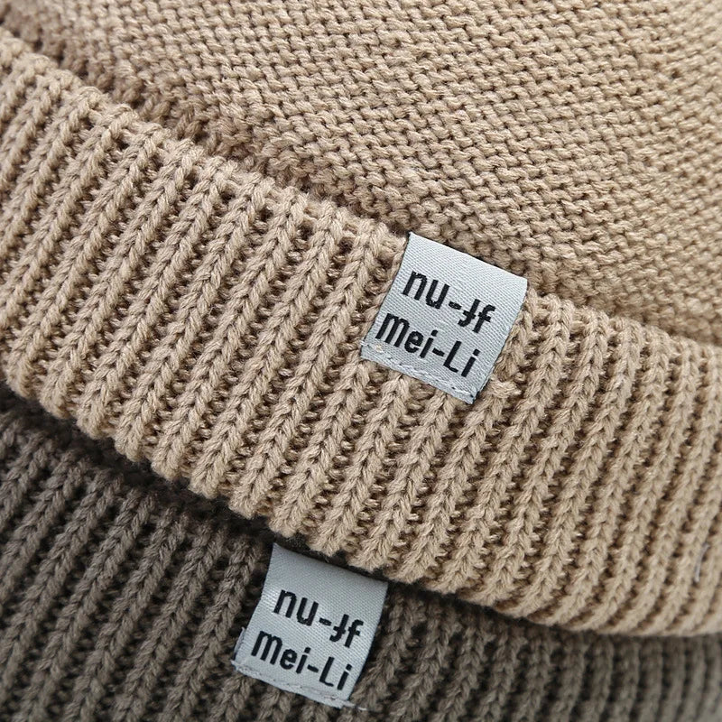 Hip Hop Beanie Knitted Hat Men Fashion Skullcap Autumn Women Winter Brimless Baggy Melon Cap Cuff Docker Fisherman Beanies Hat