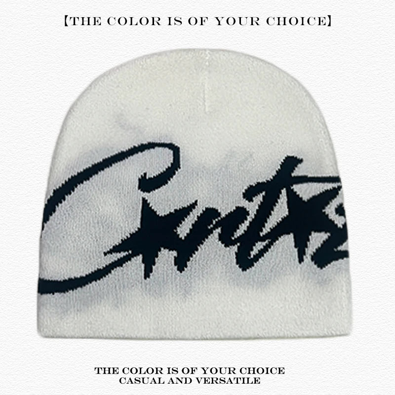 American Street Leopard Print Jacquard Letters Star Knitted Hats Warm Camo Men Women Fashion Personal Versatile Beanies Hip-hop