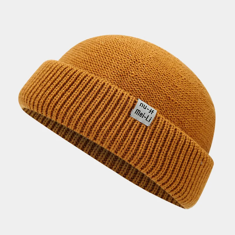 Hip Hop Beanie Knitted Hat Men Fashion Skullcap Autumn Women Winter Brimless Baggy Melon Cap Cuff Docker Fisherman Beanies Hat