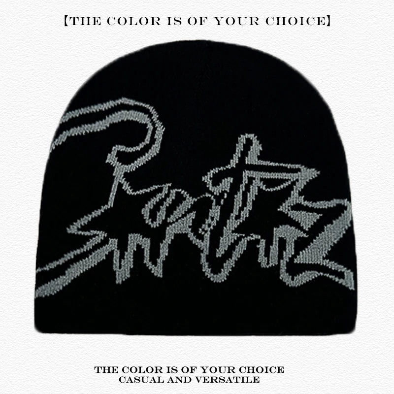 American Street Leopard Print Jacquard Letters Star Knitted Hats Warm Camo Men Women Fashion Personal Versatile Beanies Hip-hop