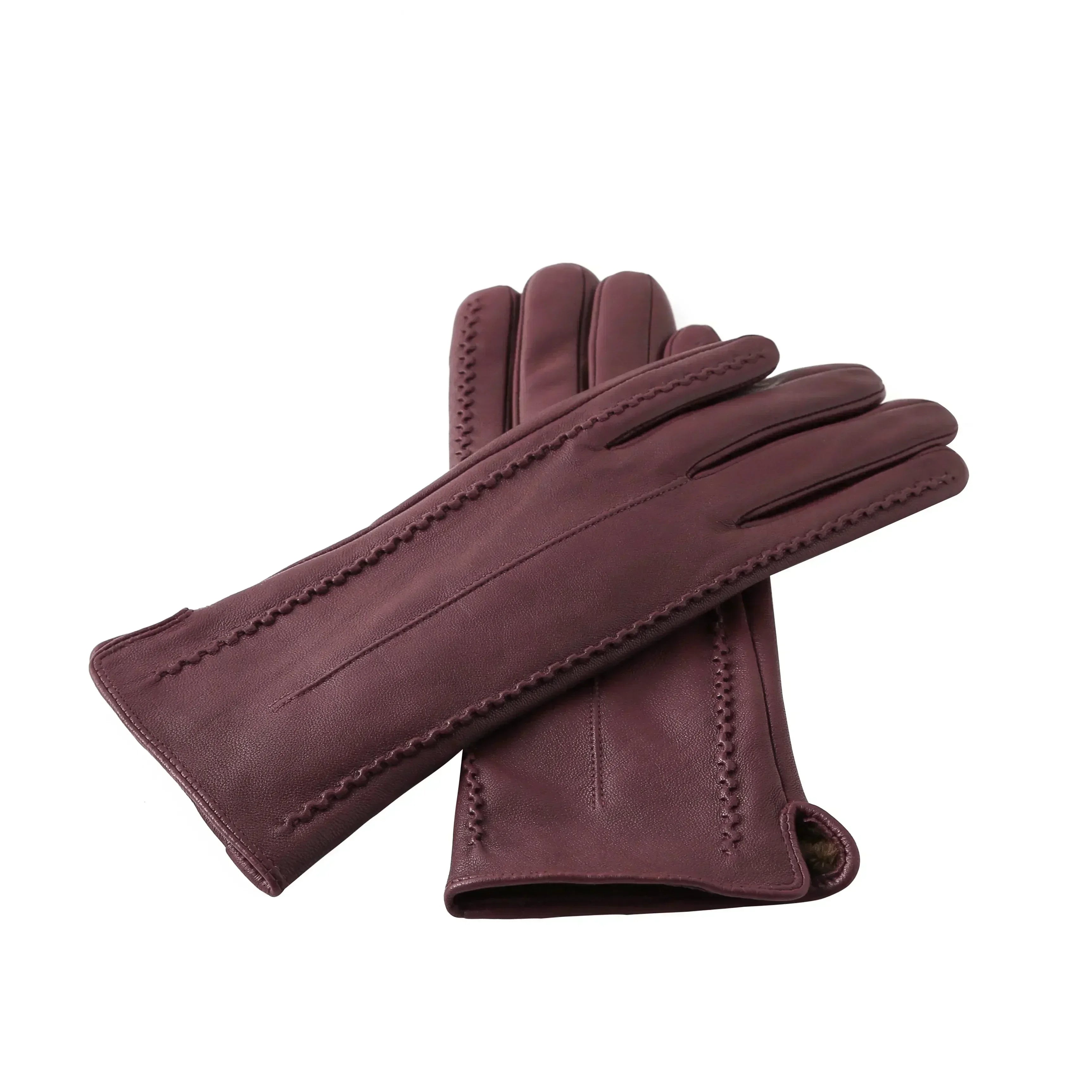 Women's Sheepskin Good Quality Gloves Winter Warm Plus Velvet Short Thin Touch Screen Driving Color Women's Leather Gloves