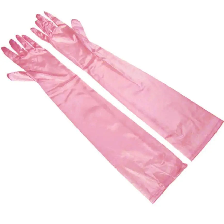 2022 Fashion Long Gloves Satin Opera Evening Party Prom Costume Glove Black Blue Gold Pink Party Gloves for Wedding Prom Club
