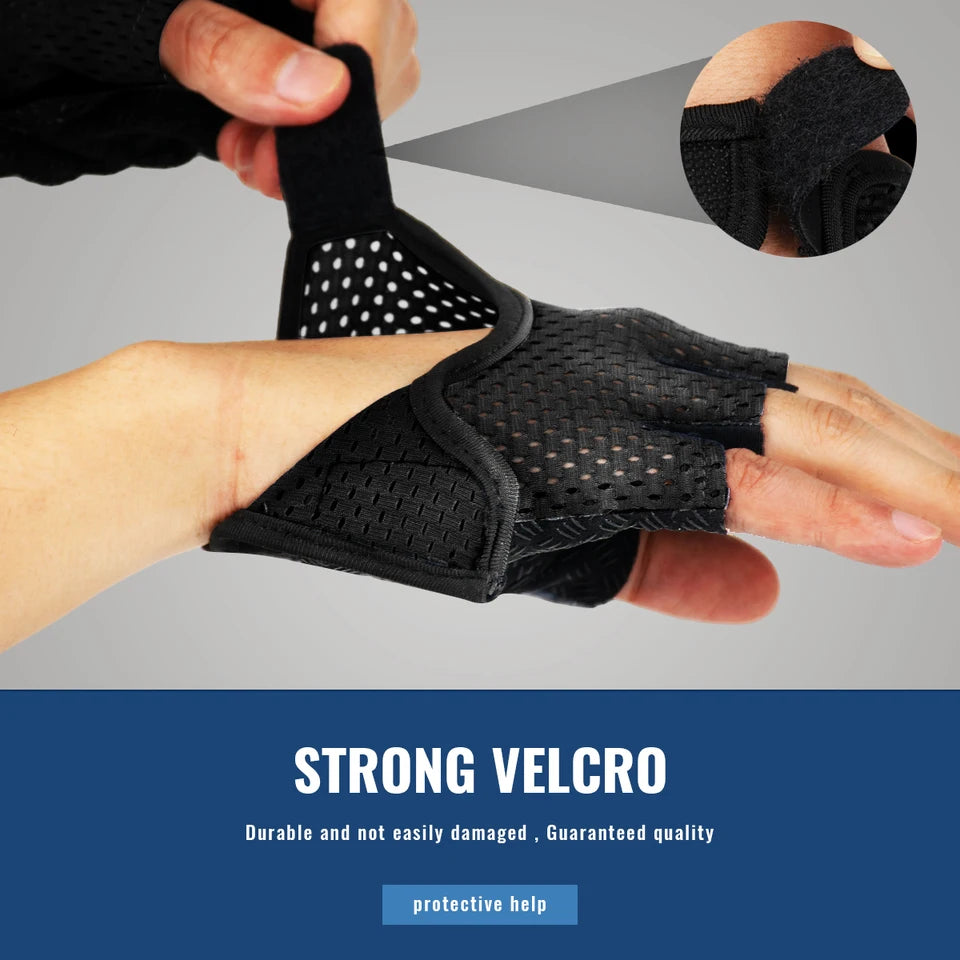 WRELS Gym Fitness Gloves For Women, Breathable Half Finger Anti-Slip Gloves For Bicycle Cycling Weight Lifting Yoga