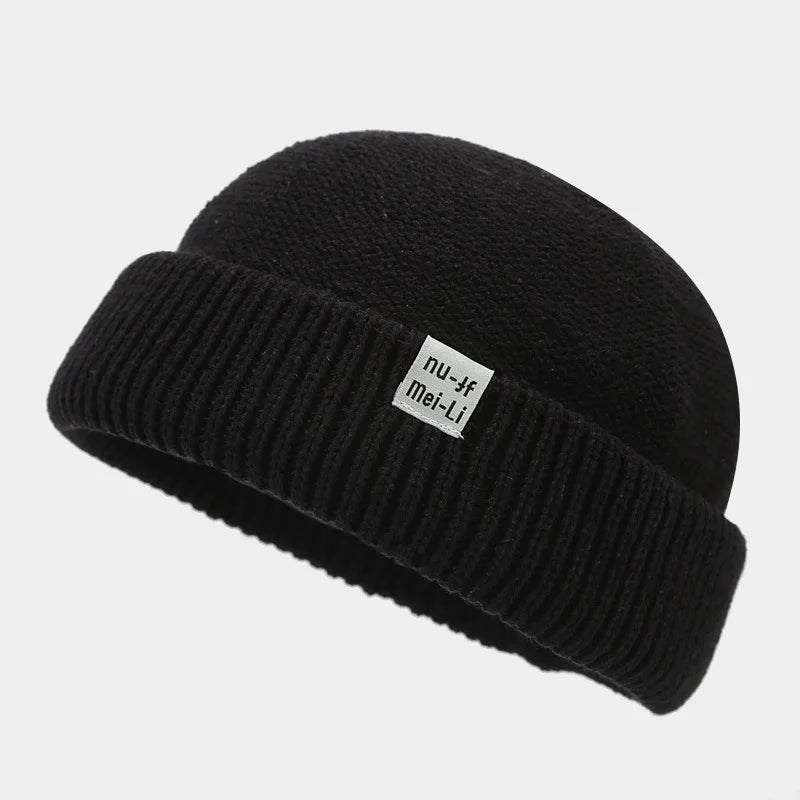 Hip Hop Beanie Knitted Hat Men Fashion Skullcap Autumn Women Winter Brimless Baggy Melon Cap Cuff Docker Fisherman Beanies Hat