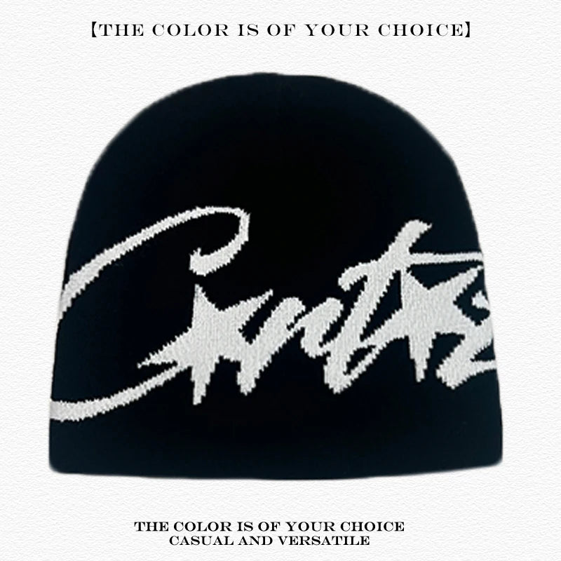 American Street Leopard Print Jacquard Letters Star Knitted Hats Warm Camo Men Women Fashion Personal Versatile Beanies Hip-hop